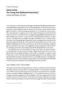 Game Review the Turing Test (Bulkhead Interactive) Action-Adventure, UK 2016