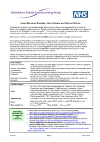 Guidelines for Heavy Menstrual Bleeding Primary Care Pathway