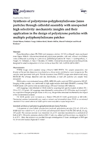 Synthesis of Polystyrene-Polyphenylsiloxane Janus Particles Through Colloidal Assembly with Unexpected High Selectivity