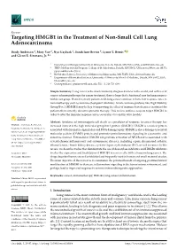 Targeting HMGB1 in the Treatment of Non-Small Cell Lung Adenocarcinoma