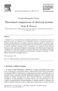 Theoretical Comparisons of Electoral Systems Roger B