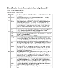 Annotated Timeline,” JFK the Last Speech, Mascot Books, 2018, Pp 97-112