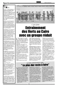 Entrainement Des Verts Au Caire Avec Un Groupe Réduit