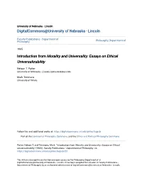 Essays on Ethical Universalizability