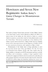 Howitzers and Seven New Regiments: Indian Army’S Game Changer in Mountainous Terrain