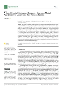 A Social Media Mining and Ensemble Learning Model: Application to Luxury and Fast Fashion Brands