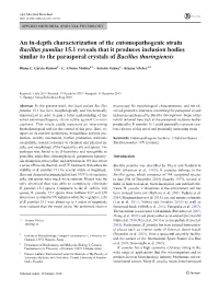 An In-Depth Characterization of the Entomopathogenic Strain Bacillus