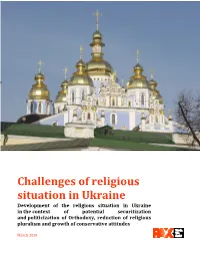 Challenges of Religious Situation in Ukraine