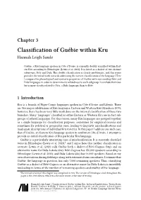 Chapter 3 Classification of Guébie Within Kru Hannah Leigh Sande