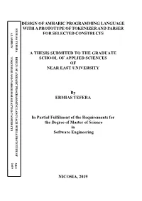 Design of Amharic Programming Language