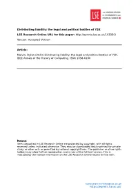 Distributing Liability: the Legal and Political Battles of Y2K LSE Research Online URL for This Paper: Version: Accepted Version
