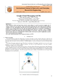 Google Cloud Messaging (GCM) I