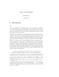 Notes on Set-Theory