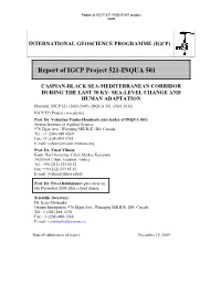 Report of IGCP Project 521-INQUA 501