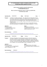 St Albans District Council Technical Applications Registered Week Ending 03/07/2020