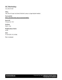 The Role of Input Revisited: Nativist Versus Usage-Based Models