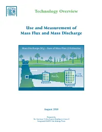 Use and Measurement of Mass Flux and Mass Discharge