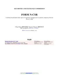 Vaneck Vectors ETF Trust Form N-CSR Filed 2019-03-08