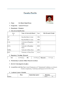 Faculty Profile