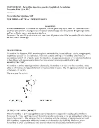 Floxuridine for Injection, USP for INTRA-ARTERIAL INFUSION ONLY