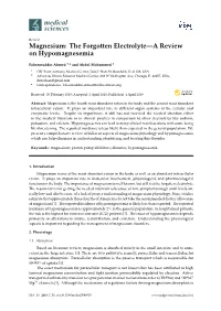 Magnesium: the Forgotten Electrolyte—A Review on Hypomagnesemia