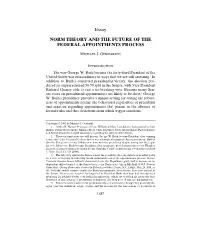 Norm Theory and the Future of the Federal Appointments Process