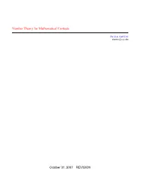 Number Theory for Mathematical Contests