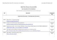 (SAD) Core Document List for Submission