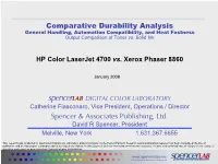 Spencerlab Report: Comparative Output Durability Analysis of HP