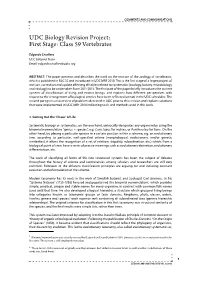 UDC Biology Revision Project: First Stage: Class 59 Vertebrates