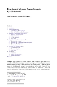 Functions of Memory Across Saccadic Eye Movements