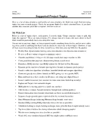 Handout 09: Suggested Project Topics