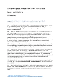 Kinver Neighbourhood Plan First Consultation Issues and Options Appendices