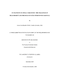 On Spasticity in Spinal Cord Injury: the Challenge Of