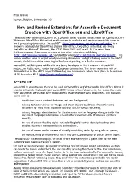 Press Release: New and Revised Extensions for Accessible