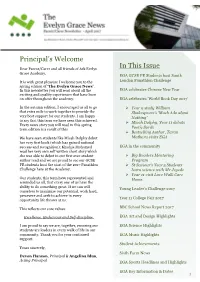 Principal's Welcome in This Issue