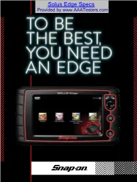 Solus Edge Specs Provided By