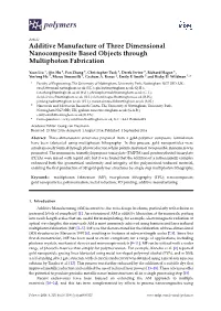 Additive Manufacture of Three Dimensional Nanocomposite Based Objects Through Multiphoton Fabrication