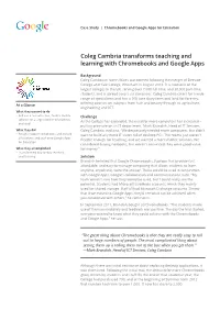 Coleg Cambria Transforms Teaching and Learning with Chromebooks and Google Apps