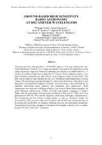 Ground-Based High Sensitivity Radio Astronomy at Decameter Wavelengths