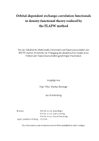 Orbital-Dependent Exchange-Correlation Functionals in Density-Functional Theory Realized by the FLAPW Method