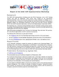 Report of the 2017 CAP Implementation Workshop