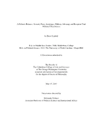 Security Force Assistance, Military Advising, and Recipient Unit Military Effectiveness