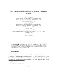 The Nonorientable Genus of Complete Tripartite Graphs