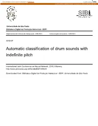 Automatic Classification of Drum Sounds with Indefinite Pitch