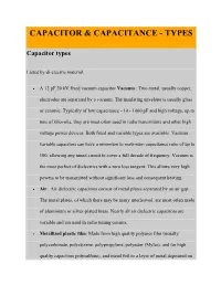 Capacitor & Capacitance