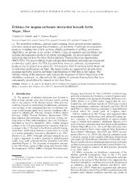 Evidence for Magma-Carbonate Interaction Beneath Syrtis Major, Mars Timothy D