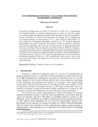 Six Dimension Strategy As a Basis of Banking Standard Contract