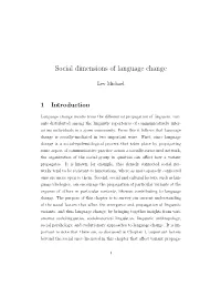 Social Dimensions of Language Change