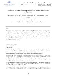 The Impact of Hosting Sporting Events on Sport Tourism Development: a Case Study